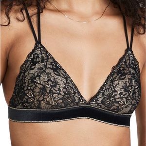 WACOAL B.TEMPT’D 935204 LACE ENCOUNTER BRALETTE BLACK LARGE NWOT